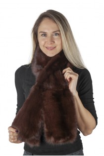 Dark brown sable fur scarf - fur on both sides